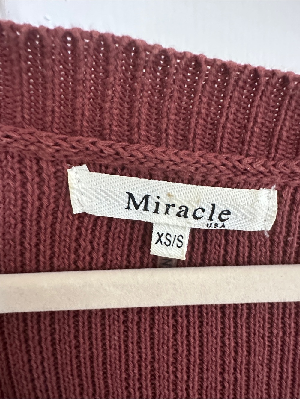 Miracle Rust Ribbed V-Neck Pullover Sweater - Picture 2 of 2